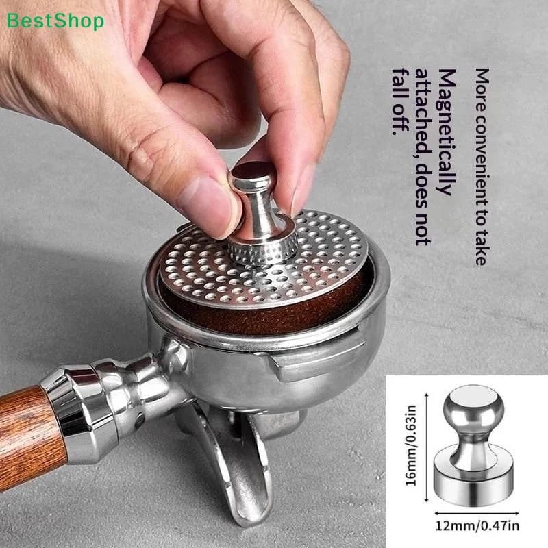 ☽Espresso Puck Screen Magnet Handle Reusable 51/53/58mm Coffee Filter Mesh Magnet Kit Barista Espresso Accessories Coffee Tool