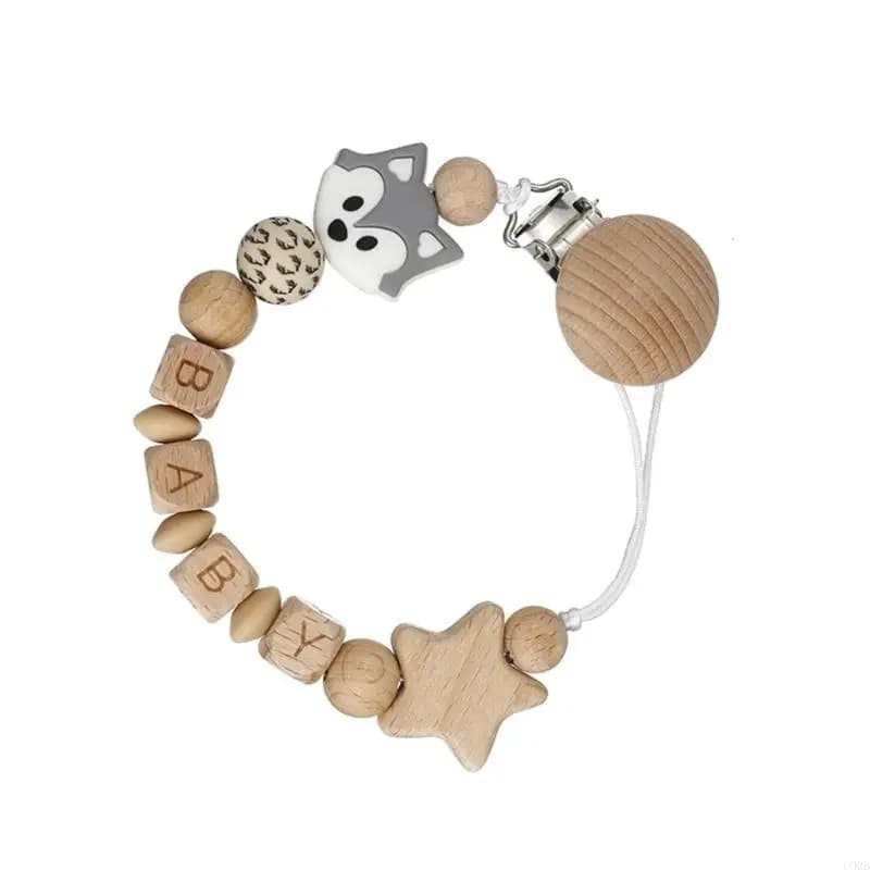 CORB Elegante portaciuccio per bambini e massaggiagengive Catena per dentizione lenitiva per neonati Catena per ciuccio per in