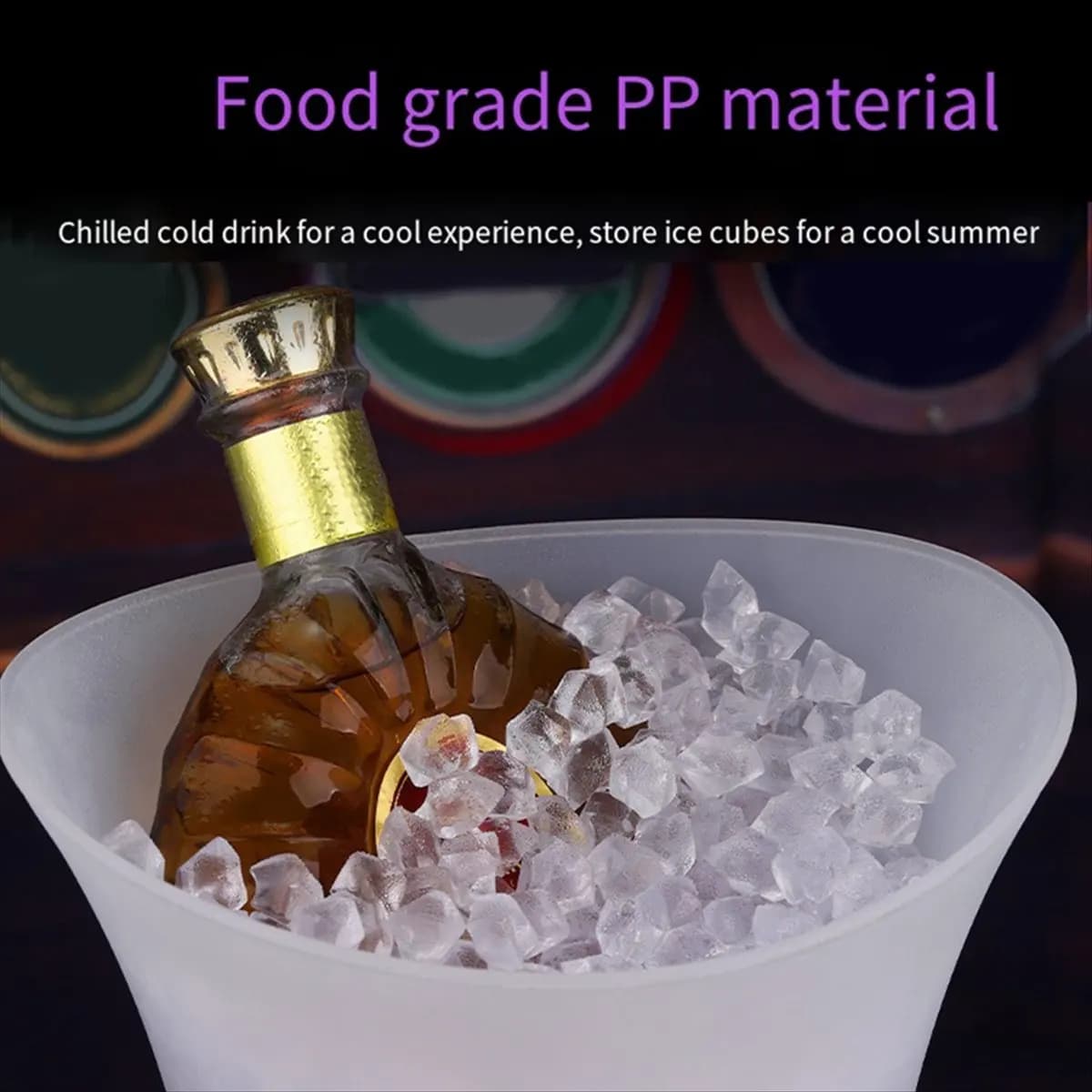 5L RGB LED Ice Bucket with Bluetooth Speaker Waterproof Silicone Light Up Champagne Beer for Bars Nightclubs Night Party