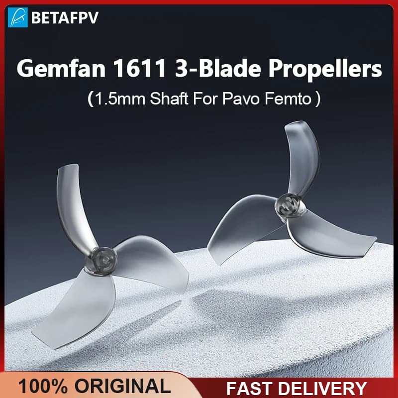 BETAFPV 12 pieces Gemfan 1611 PC props CW CCW 1.5 mm shaft for brushless motor LAVA 1102 / 0802SE Pavo Drone