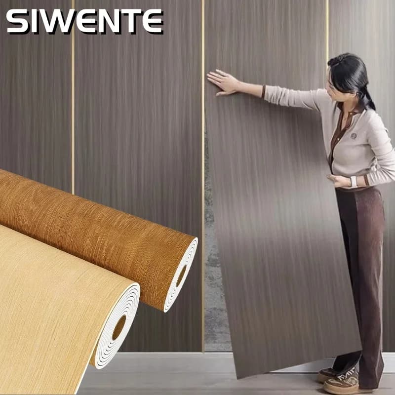 Sfondi in schiuma autoadesiva spessa 2 mm Adesivi murali con venature del legno per il backsplash della cucina che copre pareti danneggiate Decorazione della casa