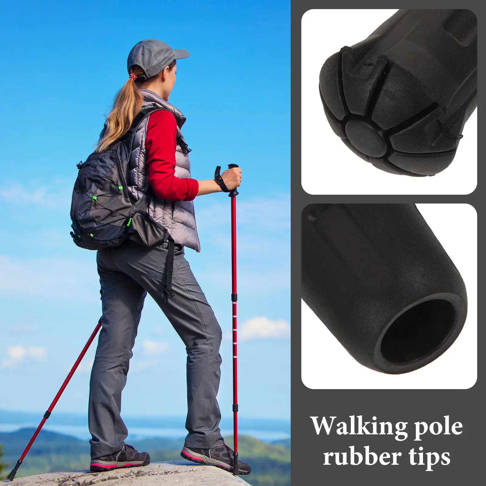 5Pcs Crutch Tips Walking Cane Replacement Lightweight Anti-Slip Non-Slip Cane Foot Pads Trekking Pole Protector