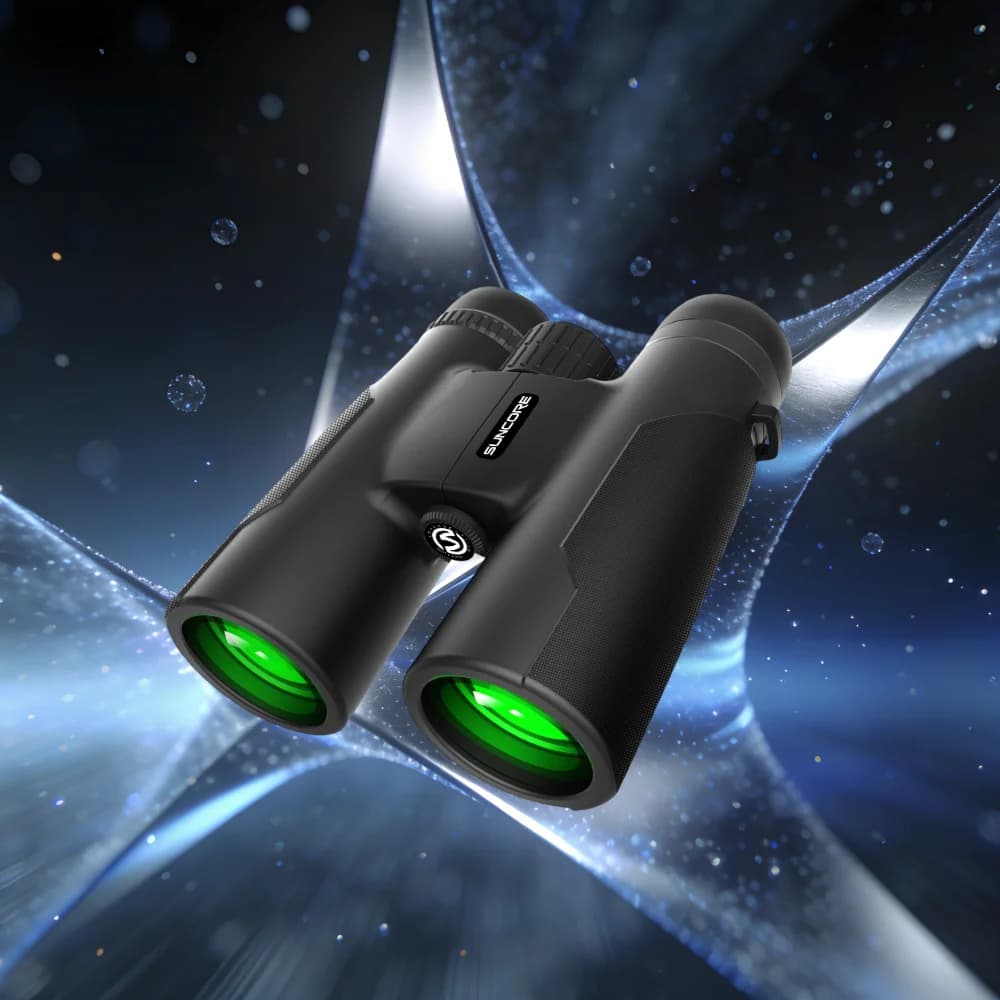Binocolo HD ad Alta Potenza 10x42, Design Leggero e Grandangolare