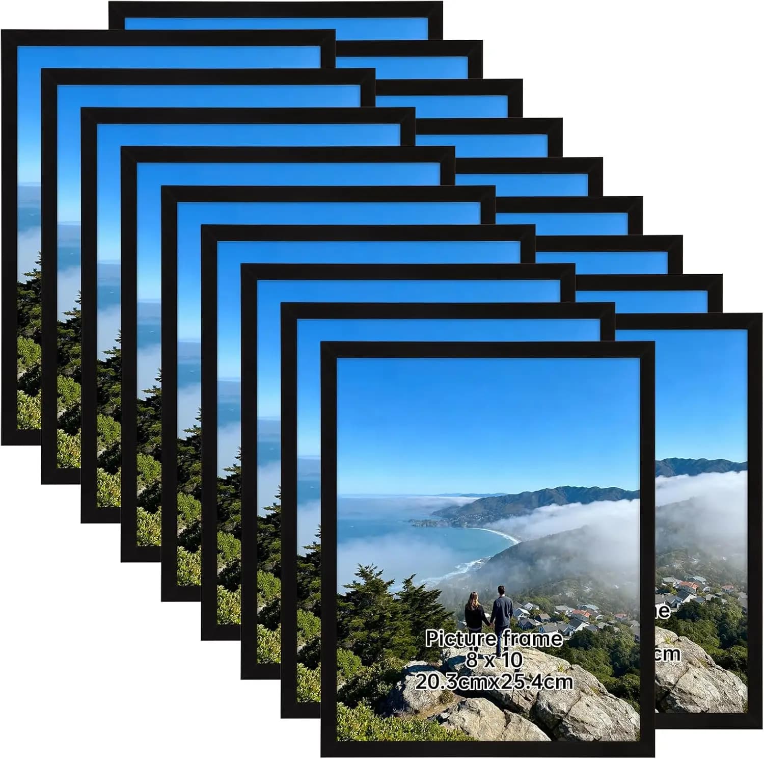 8x10 Picture Frame Set of 18, Lightweight 8 by 10 Frames Bulk for Gallery Wall Photo Hanging and Tabletop Display,