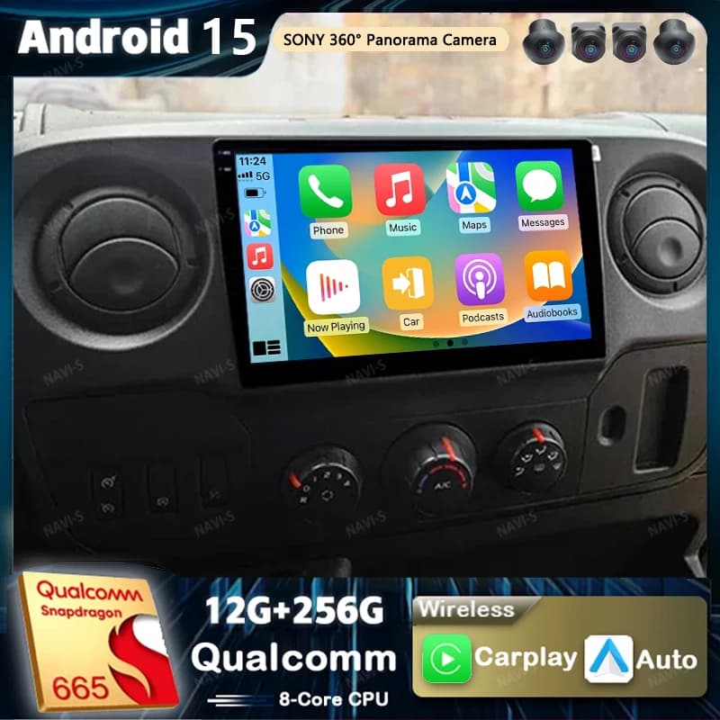 Android 15 Per Renault Master Nissan NV400 Opel Movano 2010 - 2021 2K QLED Android Auto Radio Lettore Video Multimediale GPS CarPlay