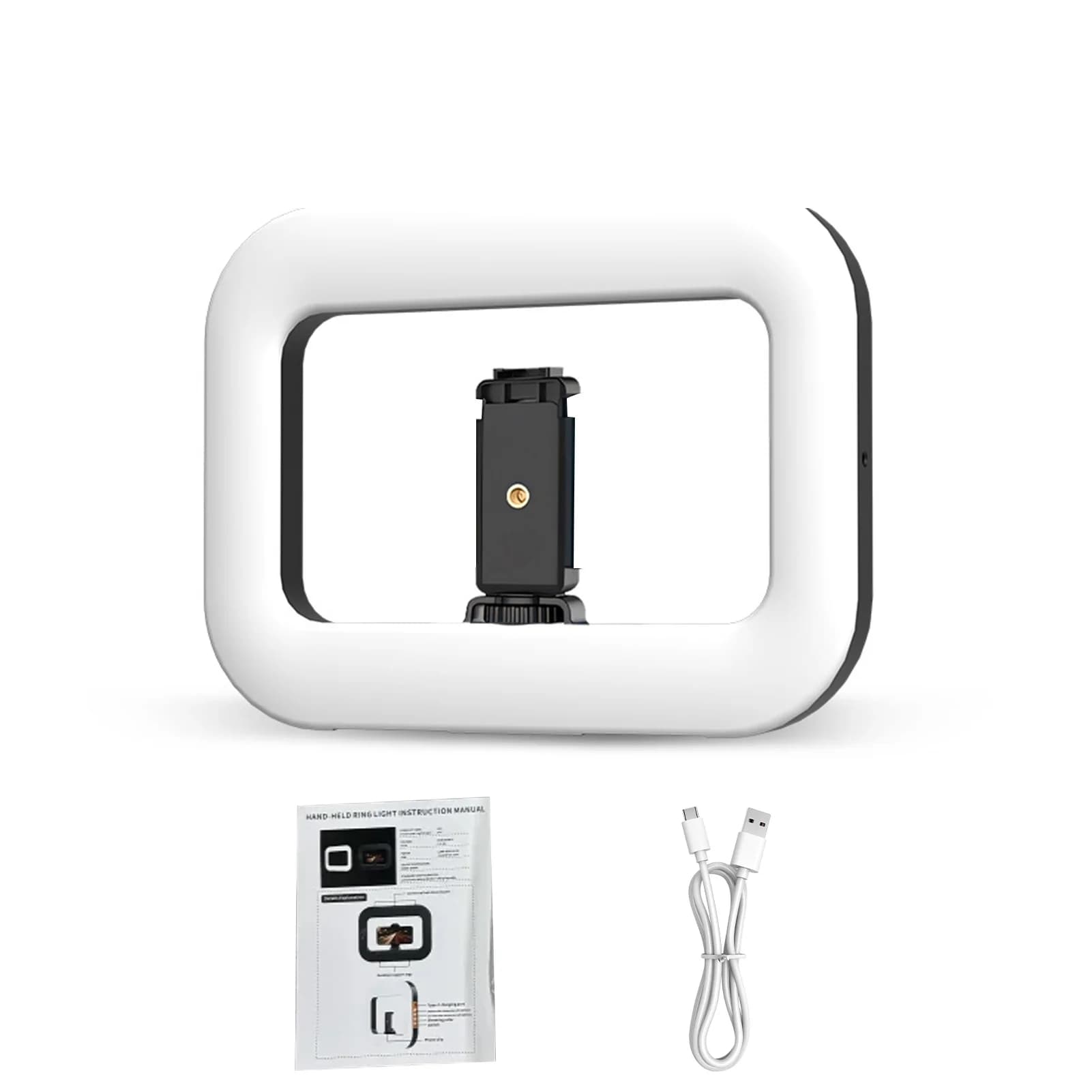 Rechargeable Selfie Ring Light, Portable Phone Stabilizer with Video Recording Support