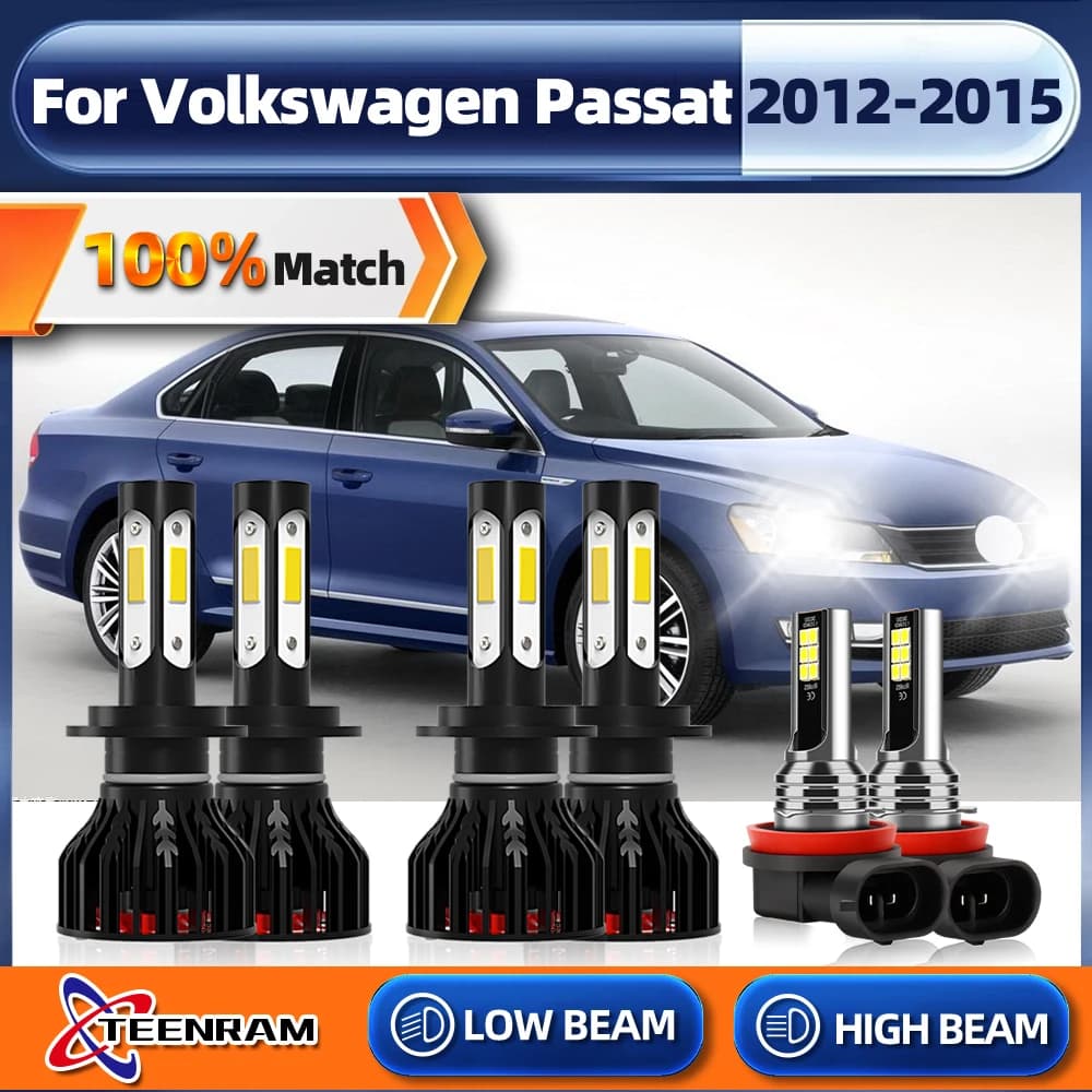 H7 fari a Led per Auto 6000K bianco 360W 60000LM H11 fendinebbia Turbo lampadine per Auto per Volkswagen Passat 2012 2013 2014 2015