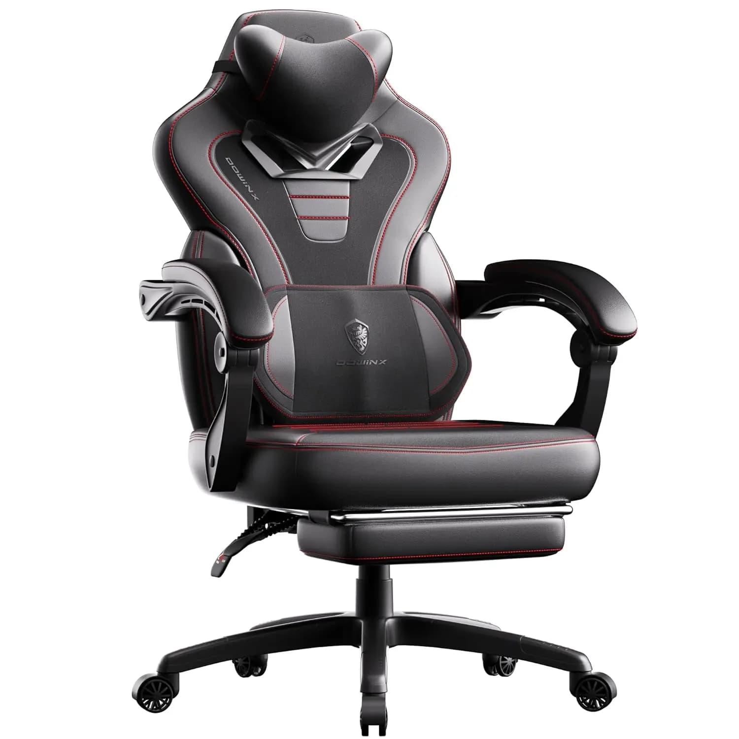 Sedia da Gaming in Tessuto con Poggiapiedi, Sedia da Gioco Grande e Alta per Persone Robuste, Sedia per Gamer con Massaggio Lombare, Personalizzabile