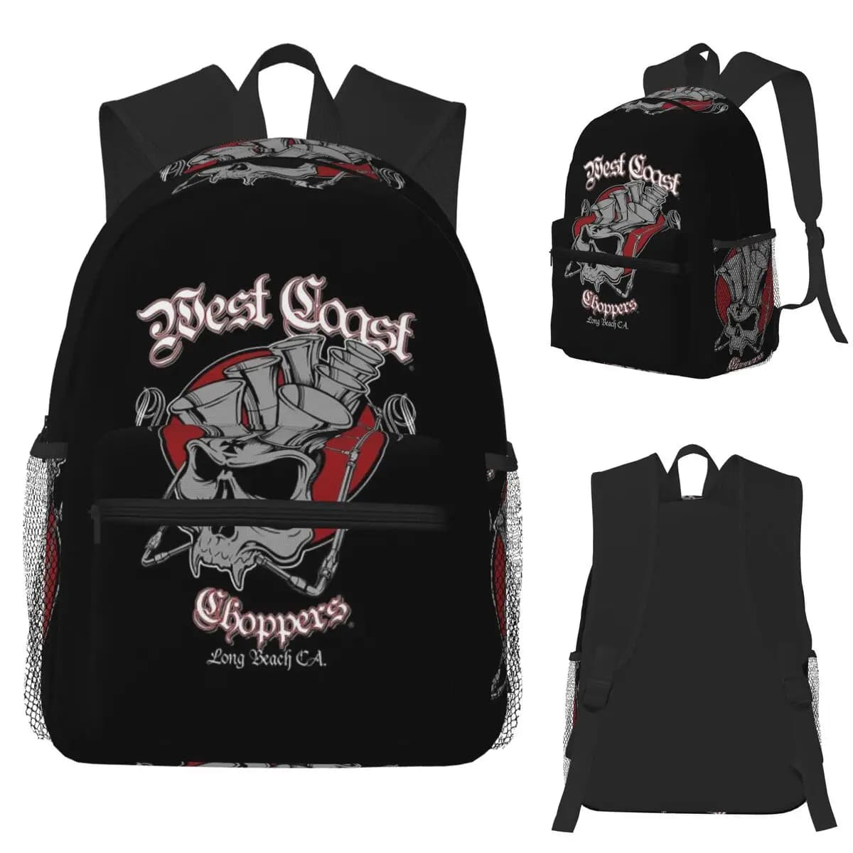 West Coast Iron Cross Choppers Zaino per studenti Borsa da scuola Zaino da viaggio per escursionismo per uomo Donna Borse a tracolla per libri alla moda
