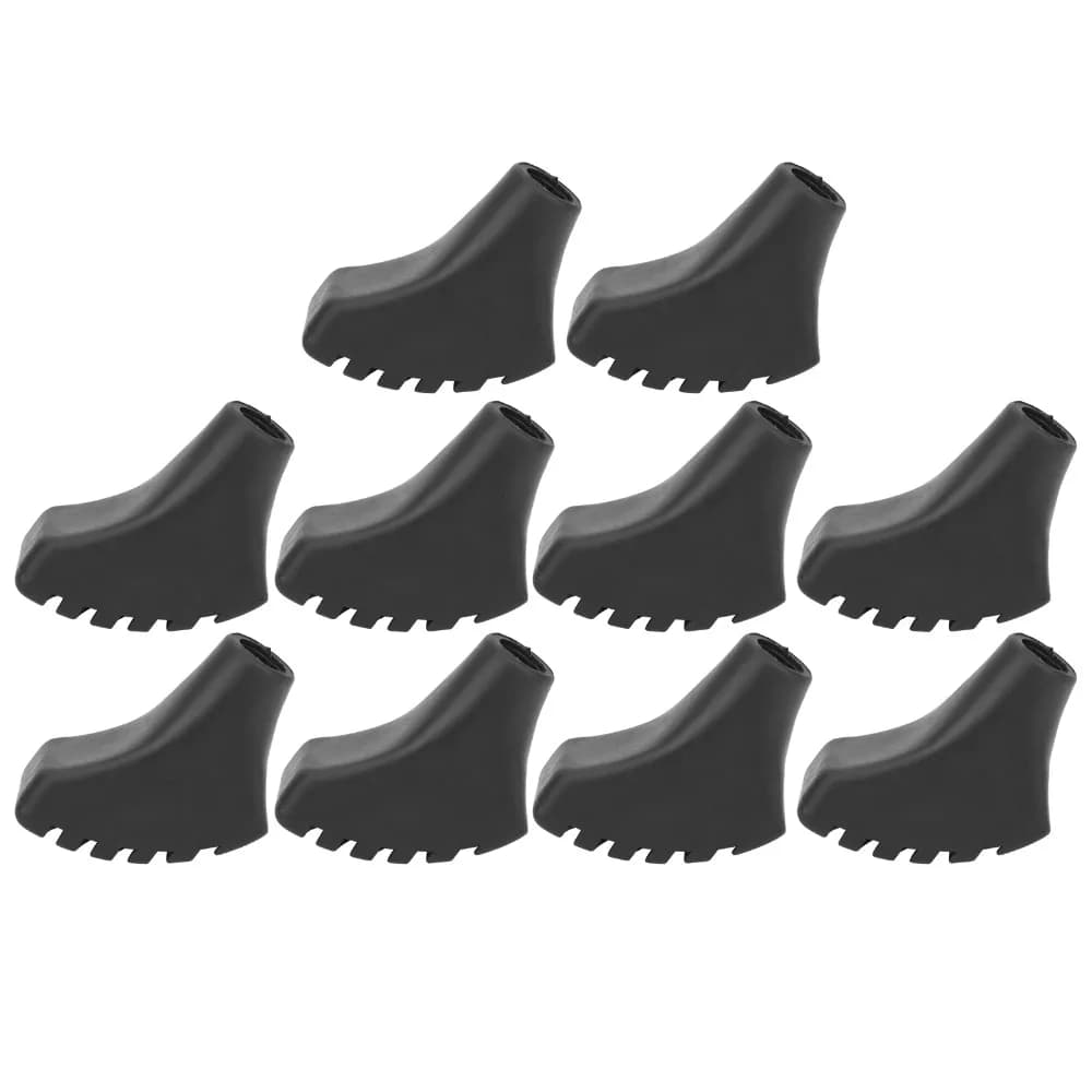 10 Pieces Rubber Toes Durable for Trekking Sticks, Portals, Black, for Hiking and Skiing Sticks