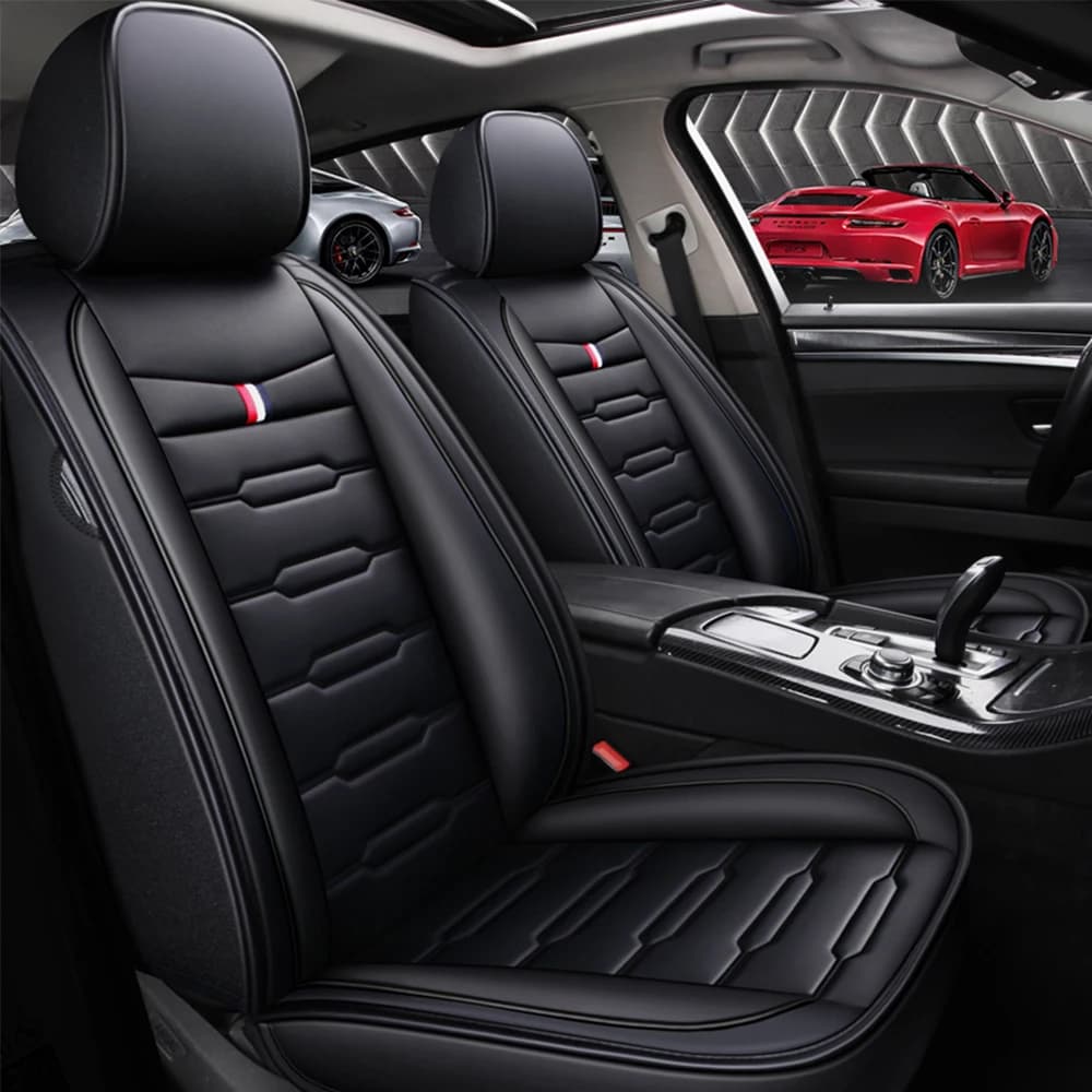 Black Leather Car Seat Covers for Volkswagen Golf Polo VW Touran Variant Magotan Jetta Passat Touareg Interior Car Accessories