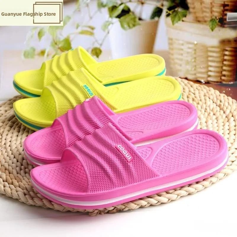 Ultra Soft Bathroom Slippers Simple Design Summer Anti-Slip Men Women Couples Lightweight Candy Color Home Comfortable Shoes