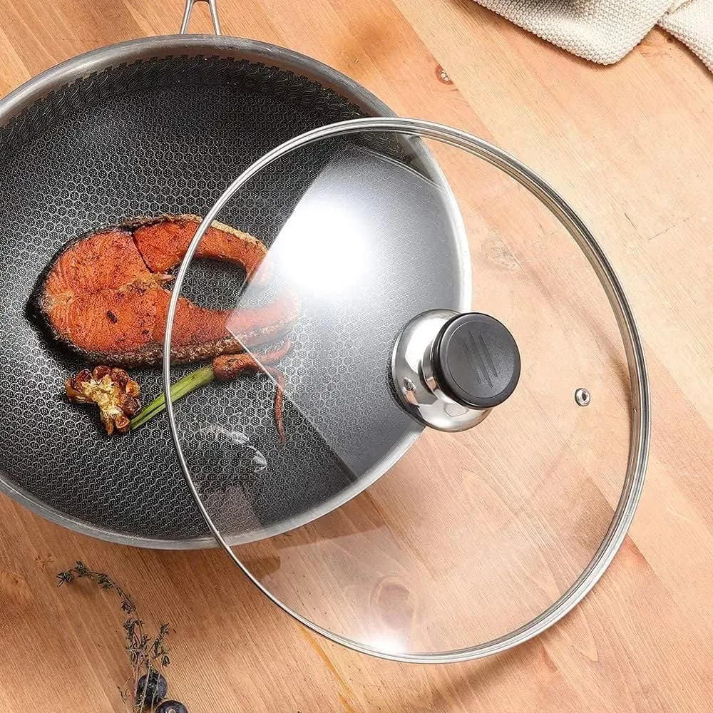 Coperchio Universale Durevole per Pentole in Vetro Temperato, Coperchio Visibile in Acciaio Inossidabile Anti-scottatura per Padelle, Accessori da Cucina