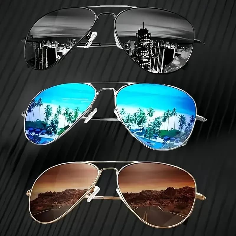 3pcs Metal Toad Stylish Unisex Summer Glasses for Men and Women