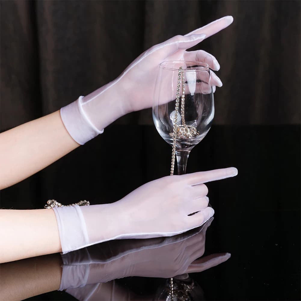 All Seasons Applicable Gender High Elastic Item Fabric Oil Silk Hand Socks Short Gloves Applicable Application