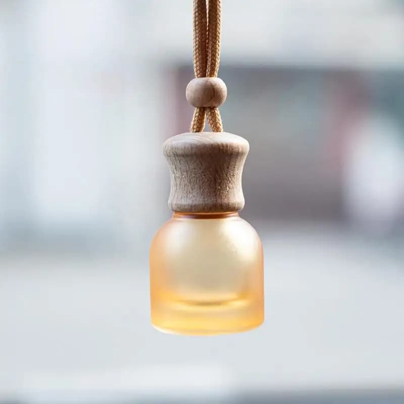Diffusore di fragranze per veicoli, bottiglia in vetro ricaricabile da 11 ml, tappi in legno inclusi, 1 pezzo
