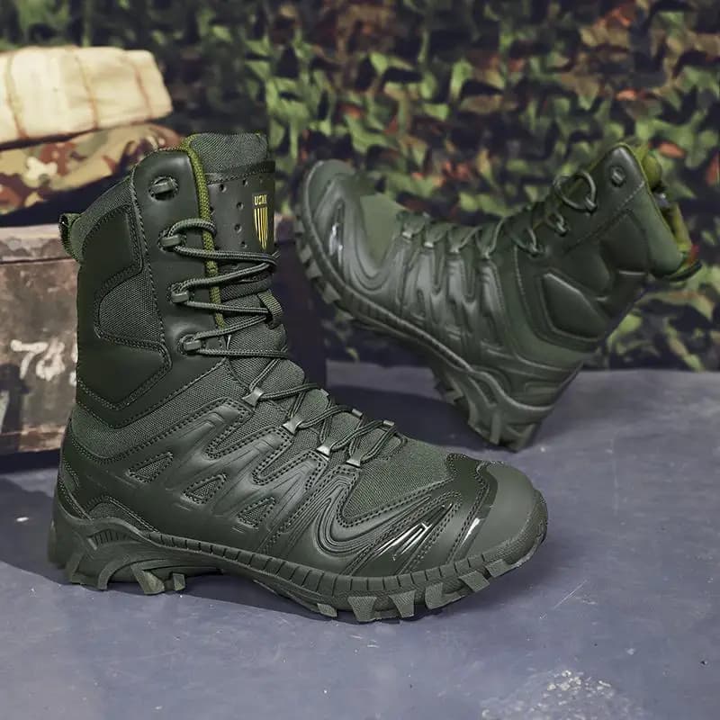 Stivali da lavoro da uomo con cerniera laterale Stivali da trekking antiscivolo per esterni Stivali da lavoro impermeabili