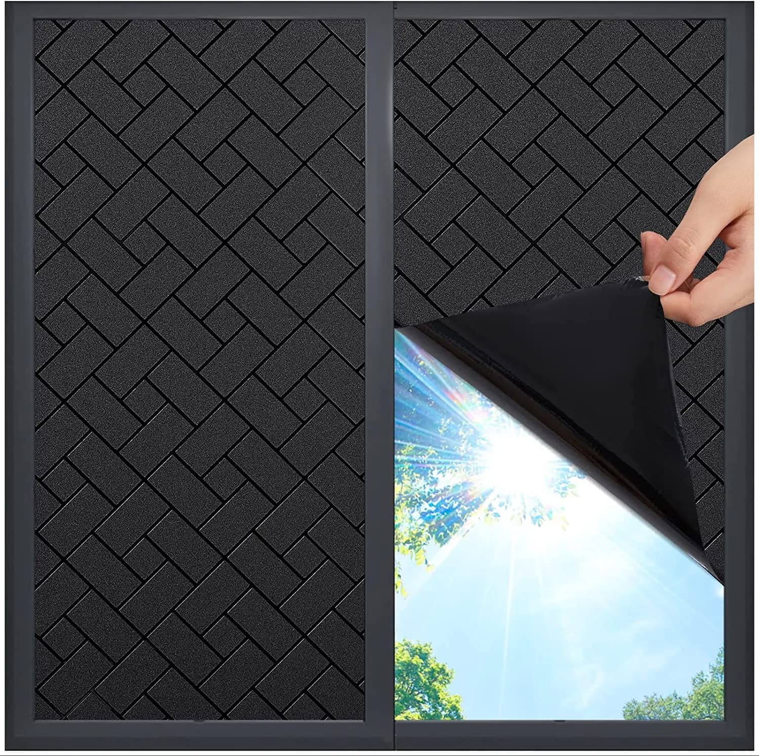 Total Blackout Window Film 100% Light Sun Blocking Covering oscuramento Privacy Heat Control Static Cling rimovibile senza colla Anti