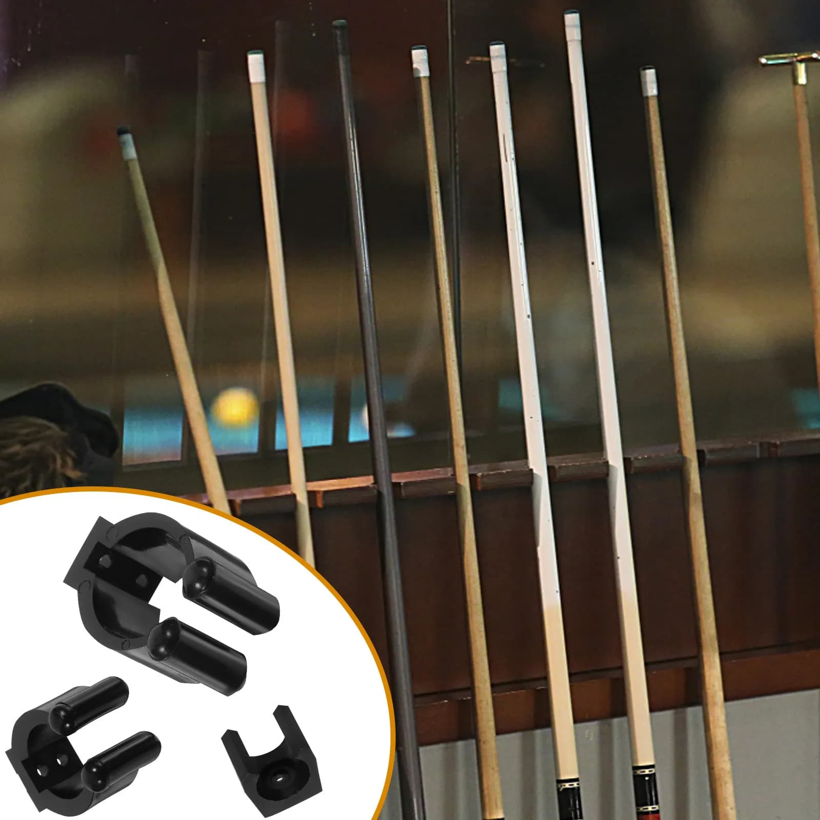 Supporto da parete per 15 stecche da biliardo, accessori per tavolo da biliardo, morsetto per stecche, presa stabile, strumento per l'organizzazione di sale giochi e bar
