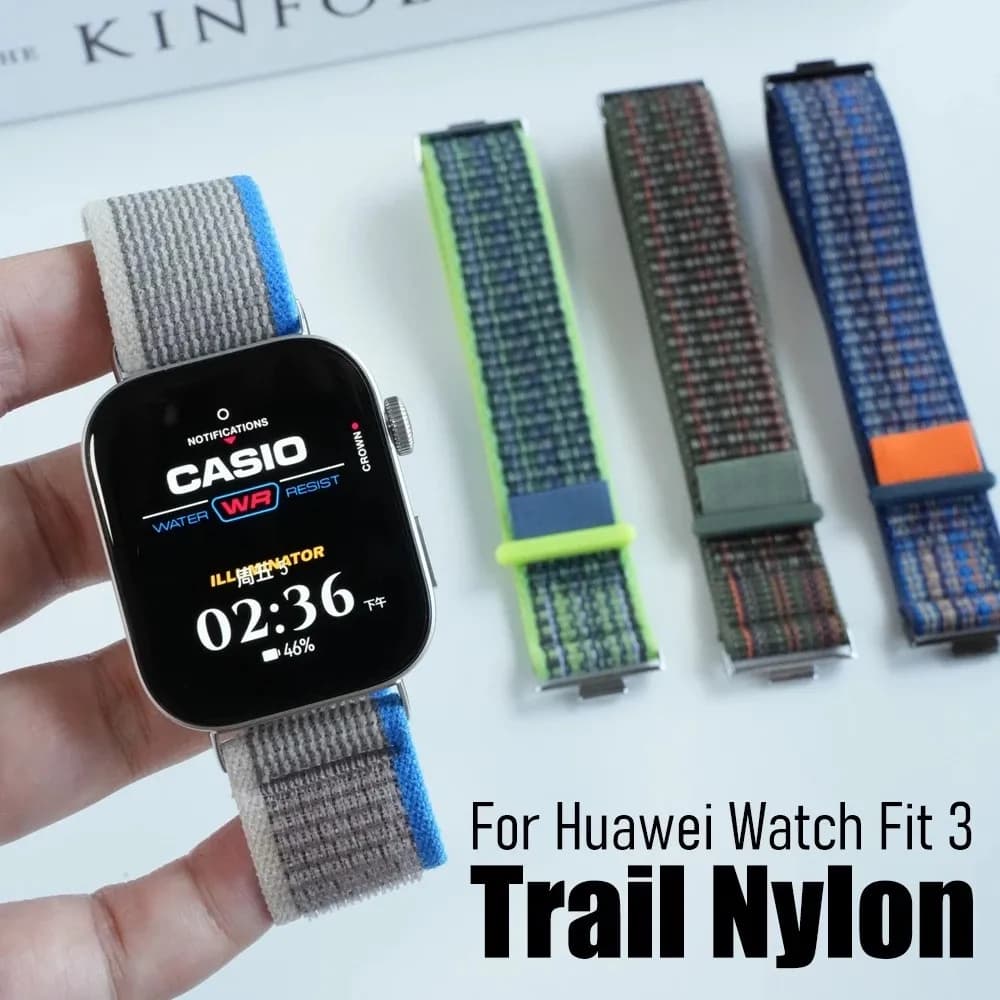 Cinturino in nylon Trail per Huawei Watch Fit 4 Pro Fit4 Fit 3 Cinturino sportivo leggero e traspirante con cinturino in nylon velcro