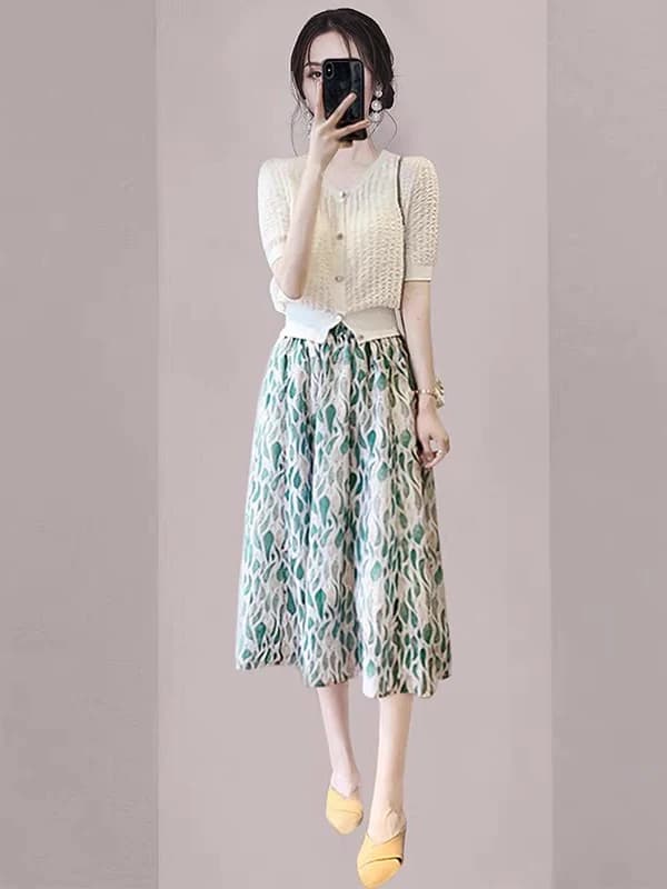 Fashionable Summer 2026 Women's Ensemble Elegant Skirt Professional Two-Piece Set Youthful Short Sleeve T-Shirt Commute ...