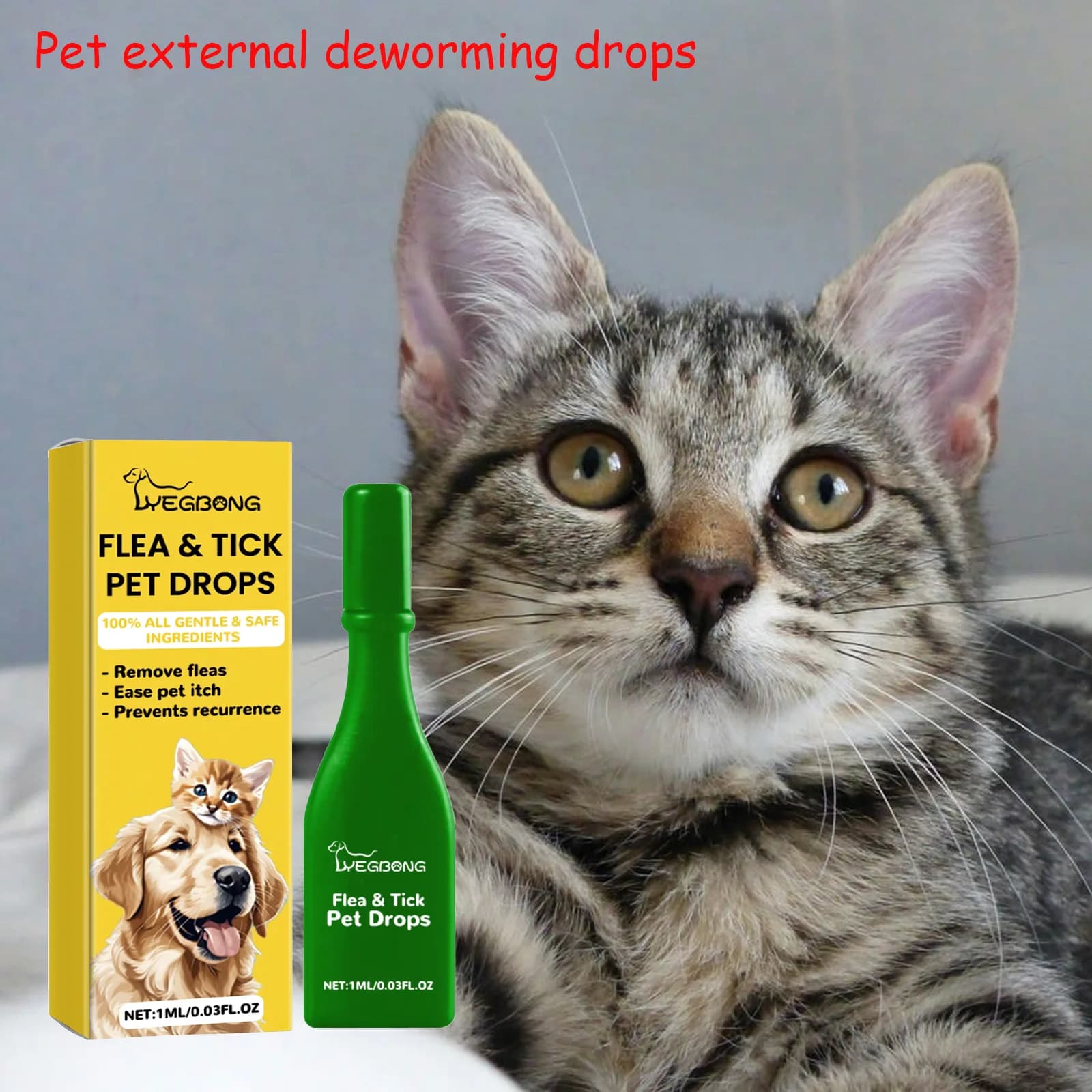 Gocce per il trattamento delle pulci e delle zecche per gatti - Rimozione del pidocchi delle pulci ad azione rapida per gatti | Allevia il prurito della pelle | Repellente per insetti esterno