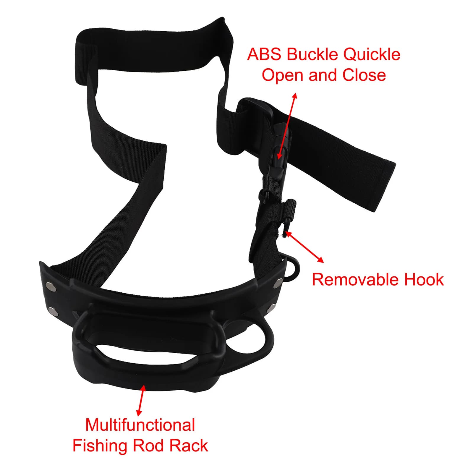 Outdoor Fishing Weight 290g Portable Cane Insert Adjustable Fishing Belt Length 100-110 cm Weight 290 g Color Black