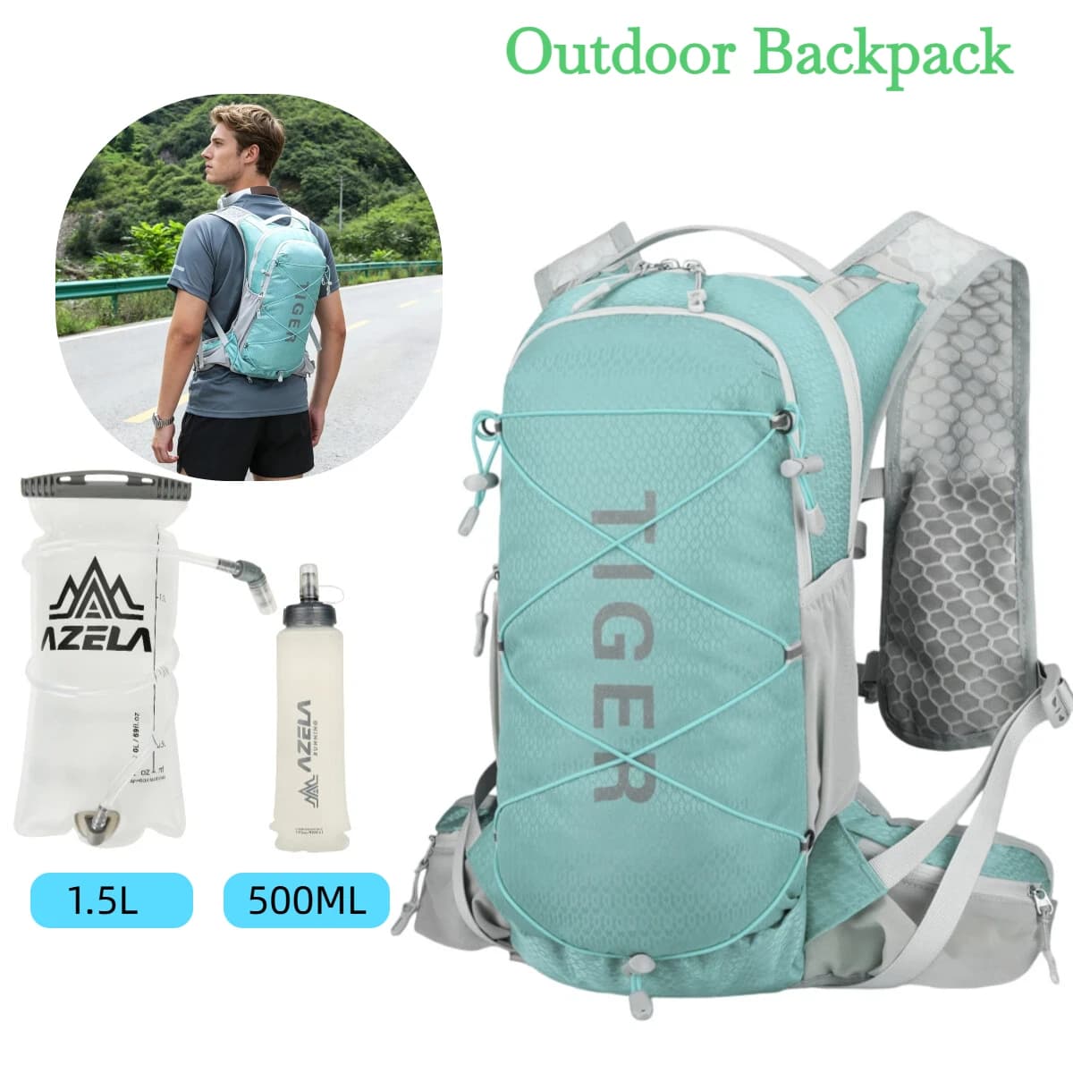 Zaino Ultraleggero per Trail Running con Sistema di Idratazione per Uomini e Donne, Ideale per Maratona, Ciclismo, Escursionismo e Gare in Bicicletta