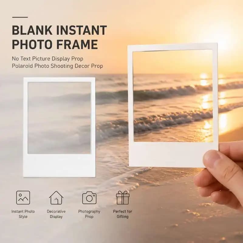 Blank Instant Photo Frame No Text Picture Display Prop Polaroid Photo Shooting Decor Prop