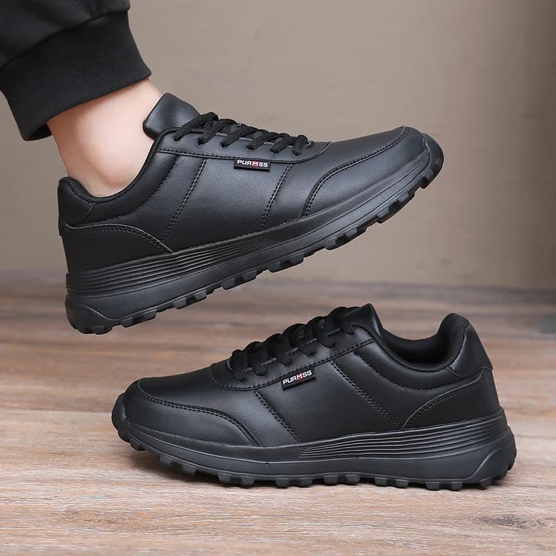 Nuove scarpe da ginnastica casual da uomo in pelle autunnale scarpe da passeggio per esterni da uomo traspiranti antiscivolo scarpe sportive leggere con lacci alla moda