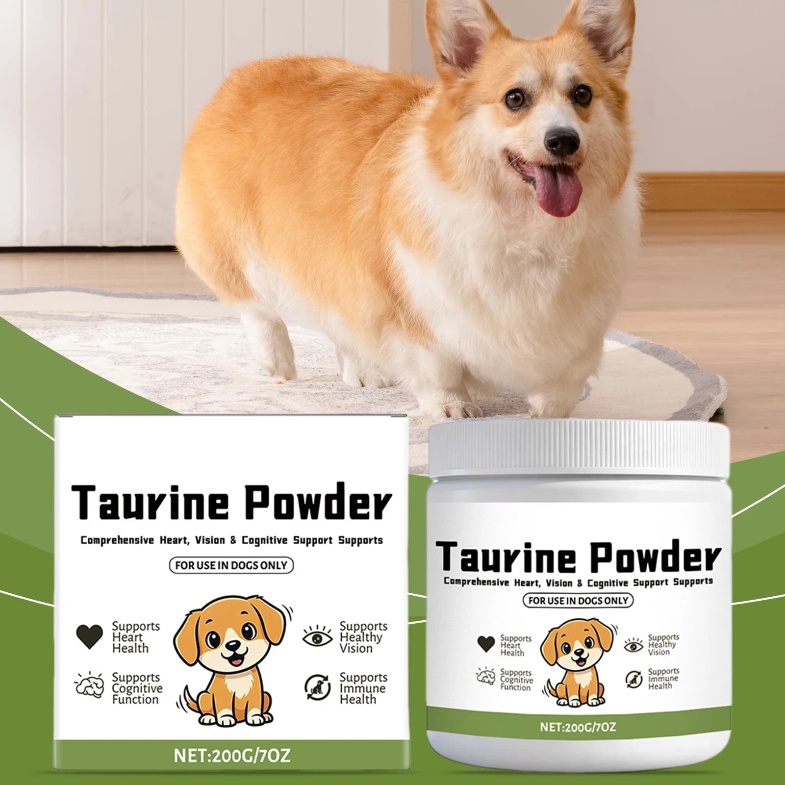 200g Taurine Powder,Paw Vitattaurine Supplement For Dogs Supports For Heart-Vision Daily Welln-Ess In Dogs Pet Supplies