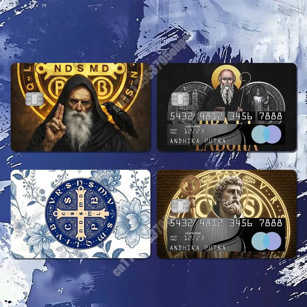 Sao Bento St Benedict Cross Sticker for NFC ID Card Film Skin Credit Bank Card Stylish Cultural Decoration