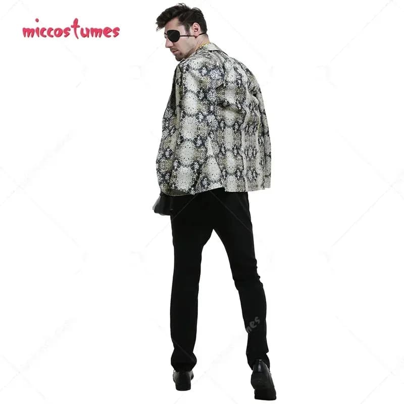 25COSMiccostumes Men's Suit Jacket Goro Majima Snakeskin Suit Jacket Cosplay Costume