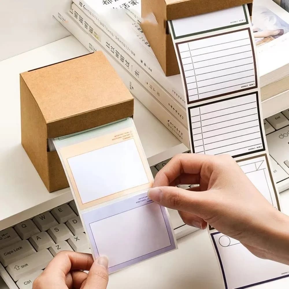 Blocco Note Adesivo 100/250 Fogli/Rotolo con Linea di Strappo, Adesivi per Appunti e Promemoria per Ufficio