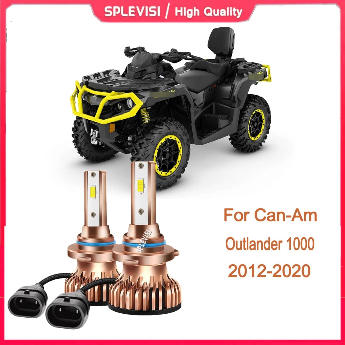 2 pezzi 9005 HB3 LED faro moto luce-ultima tecnologia di diffusione della luce per Can-Am Outlander 1000: 2012 2013 2014 20015-2020