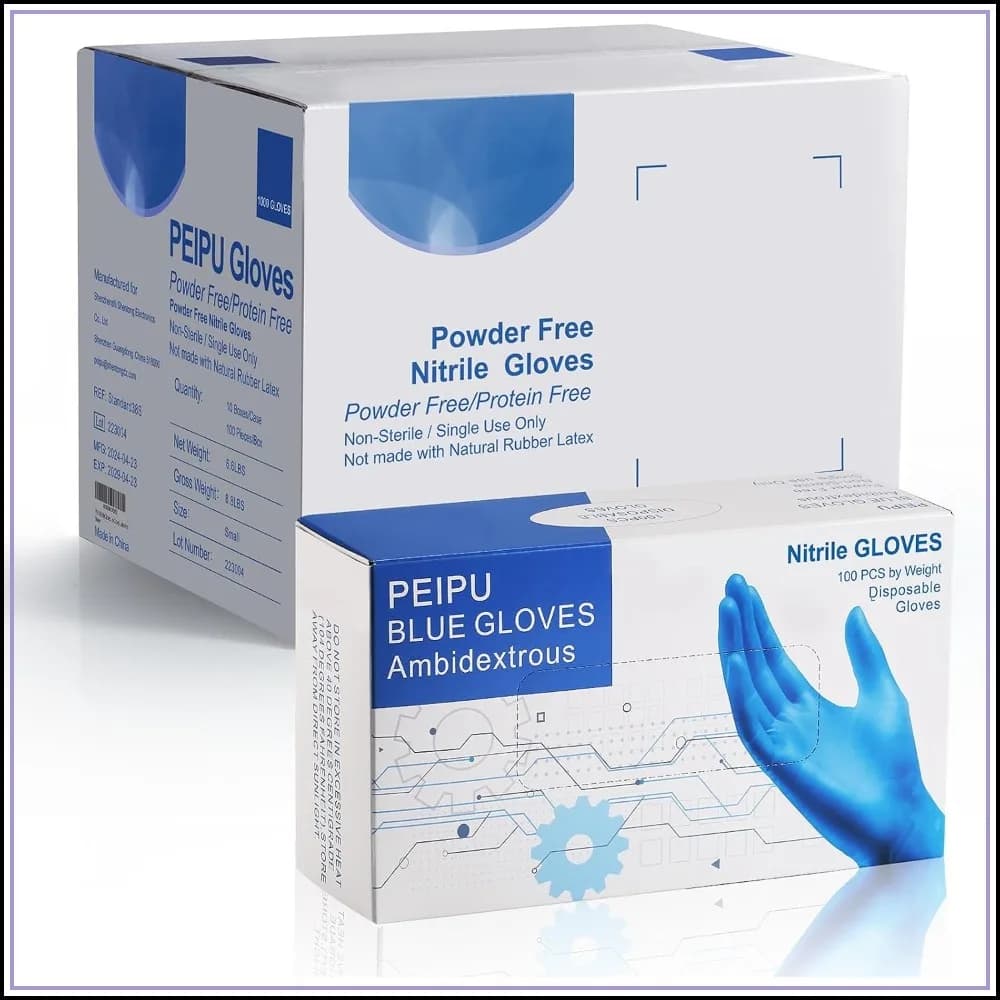 Disposable Nitrile Gloves, Powder Free, Latex Free, for Cleaning & Service