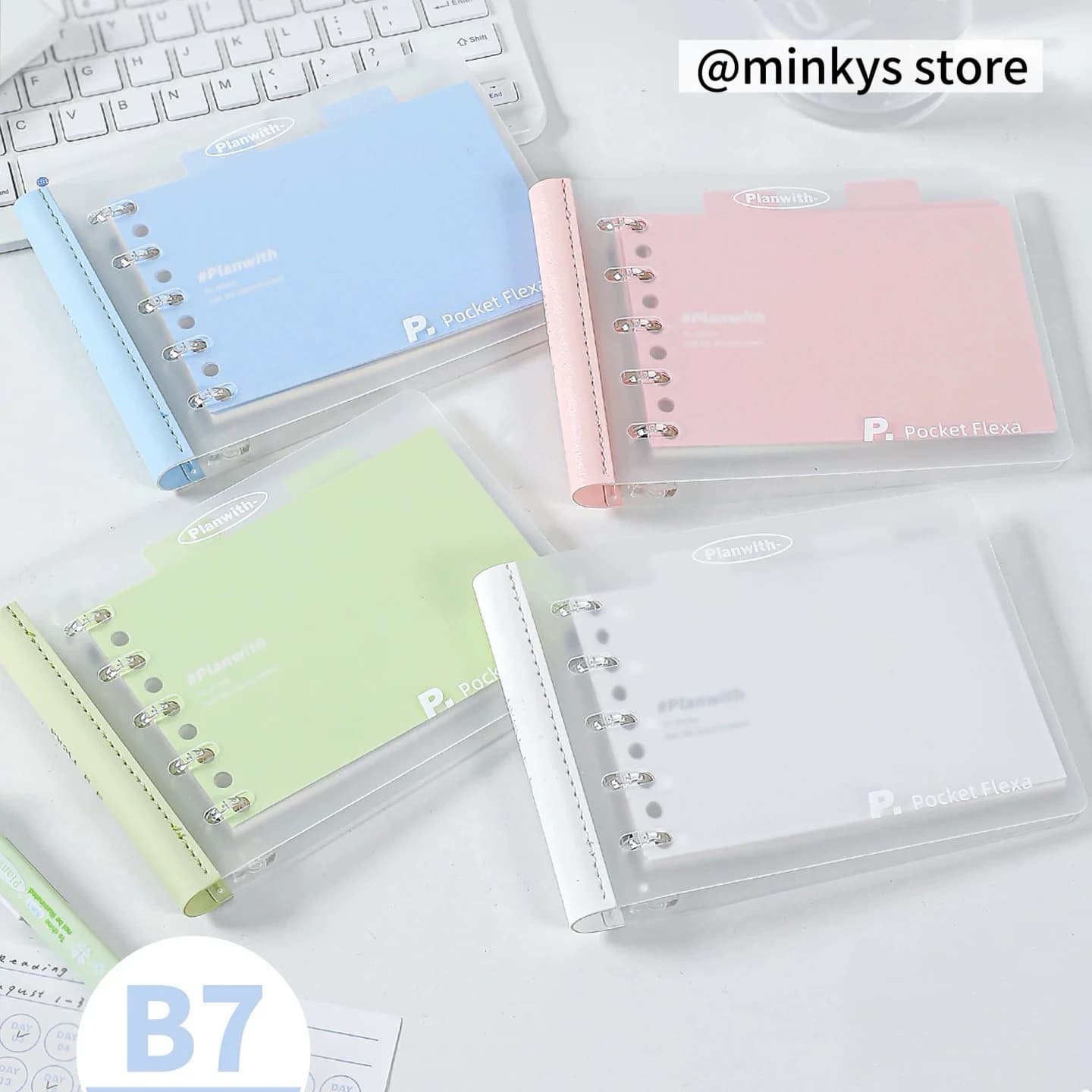 MINKYS 2026 Agenda Kawaii B7 con Tasche, Blocco Note, Quaderno, Planner Annuale, Giornaliero e Settimanale, Articoli di Cancelleria per la Scuola