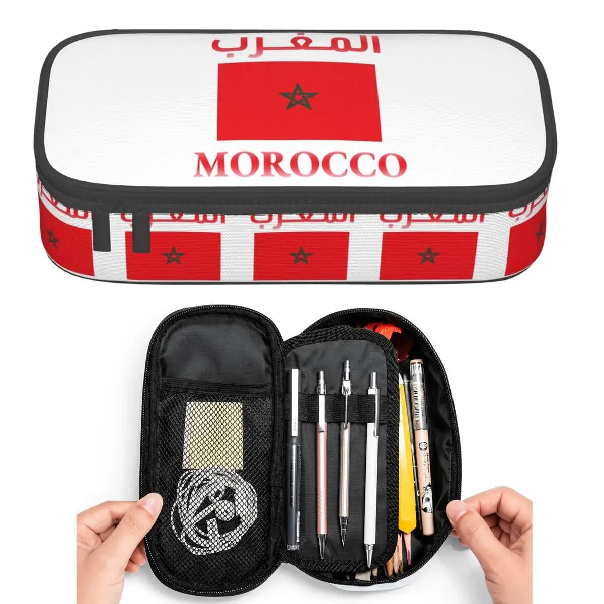 Astuccio portapenne con passaporto marocchino, astuccio per studenti, astuccio per matite, astuccio di grande capacità, porta penne
