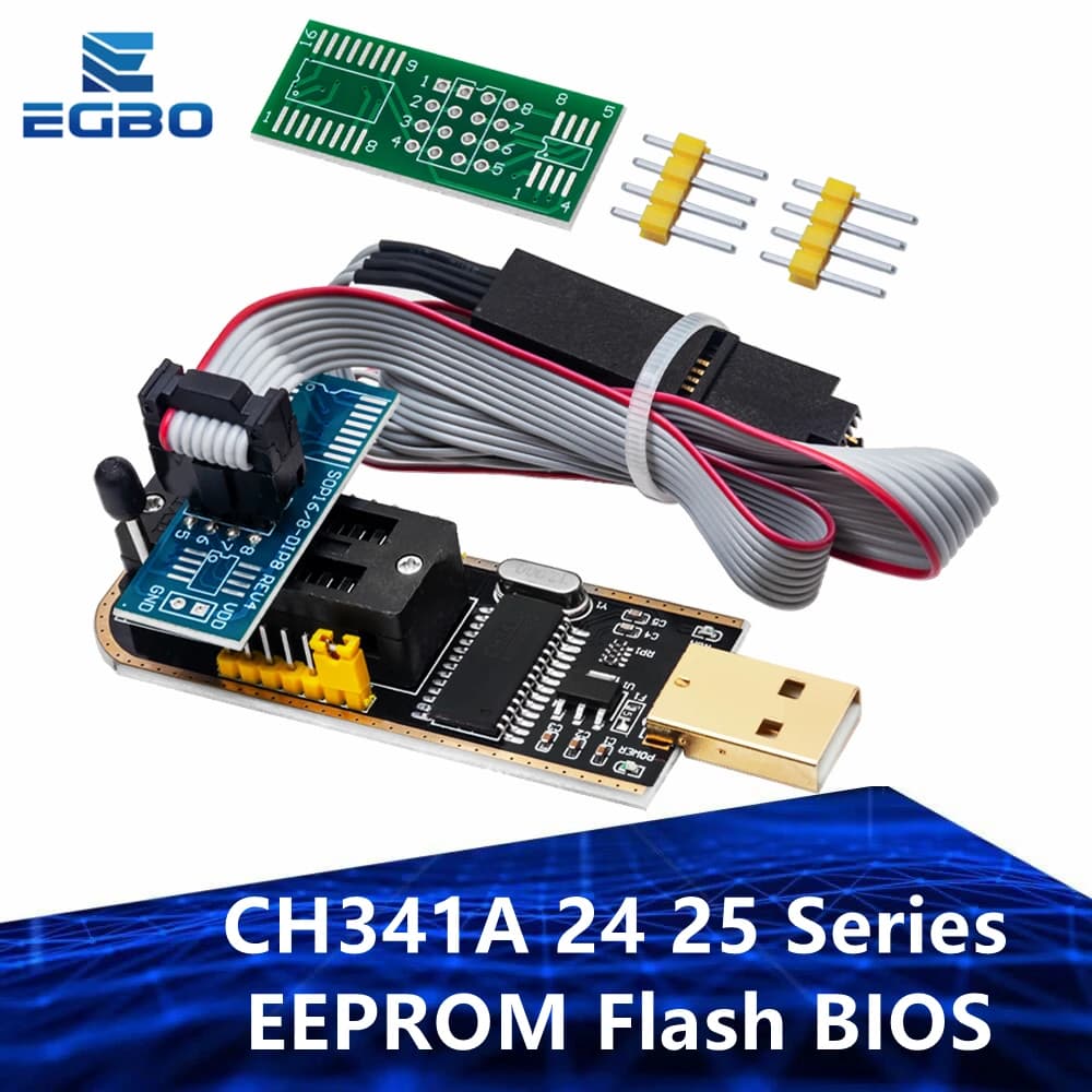 CH341A 24 25 Serie EEPROM Flash BIOS Modulo programmatore USB + SOIC8 SOP8 Clip di test per EEPROM 93CXX / 25CXX / 24CXX