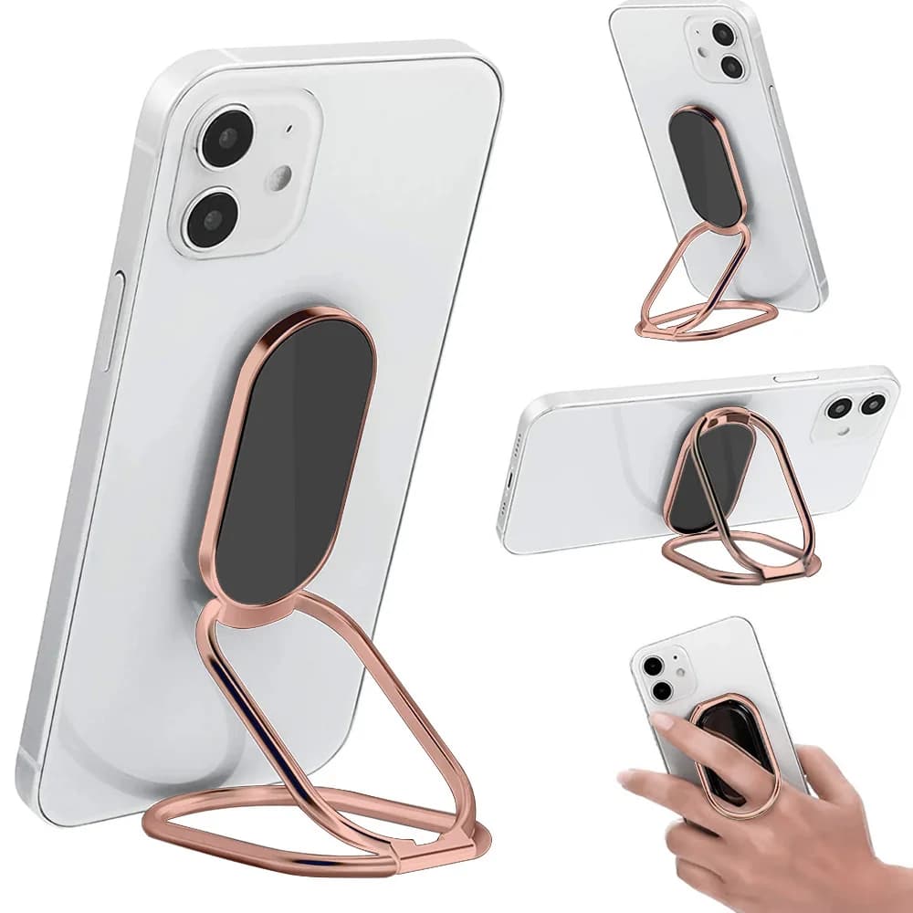 360° Rotatable Ring Holder, Polished Metal Phone Grip, Suitable for Phones and Tablets, Free Your Hands Anytime and Anywhere。