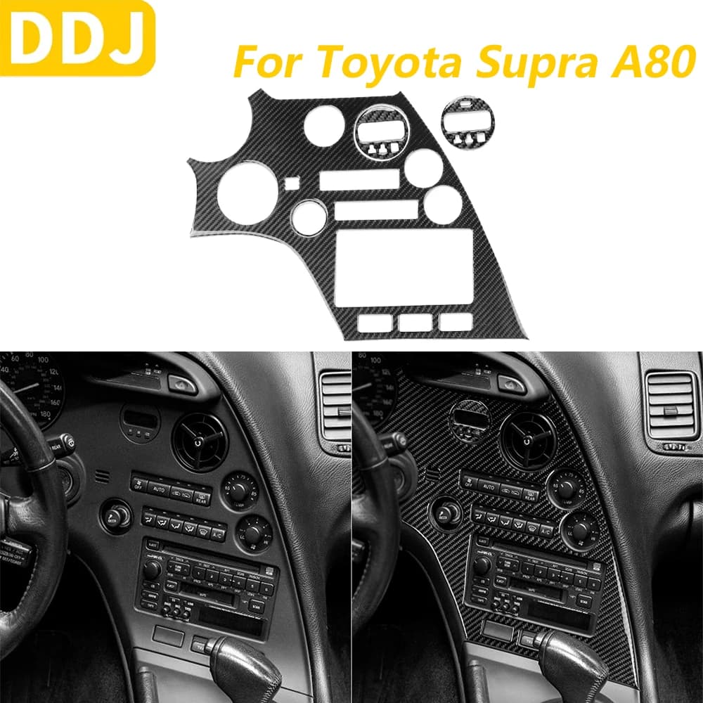 Per Toyota Supra MK4 A80 Turbo 1993-1999 In Fibra di Carbonio Centrale AC Air Vent Pannello di Controllo Radio Trim Set Accessori Auto adesivo