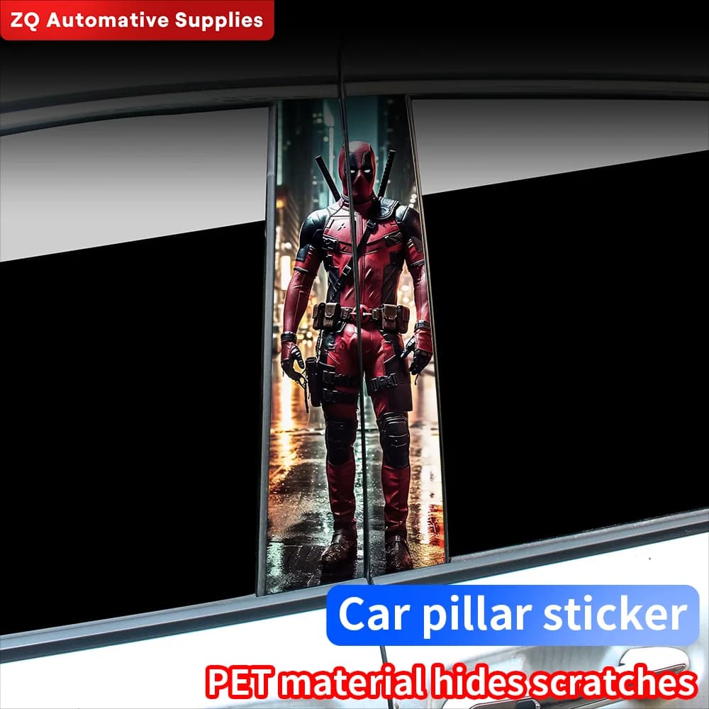 Anime Samurai Adesivi per auto Divertente Auto B Pilastro Decorazione impermeabile Copertura fai da te Porte per auto Pilastro Protezione solare Decalcomanie Accessori