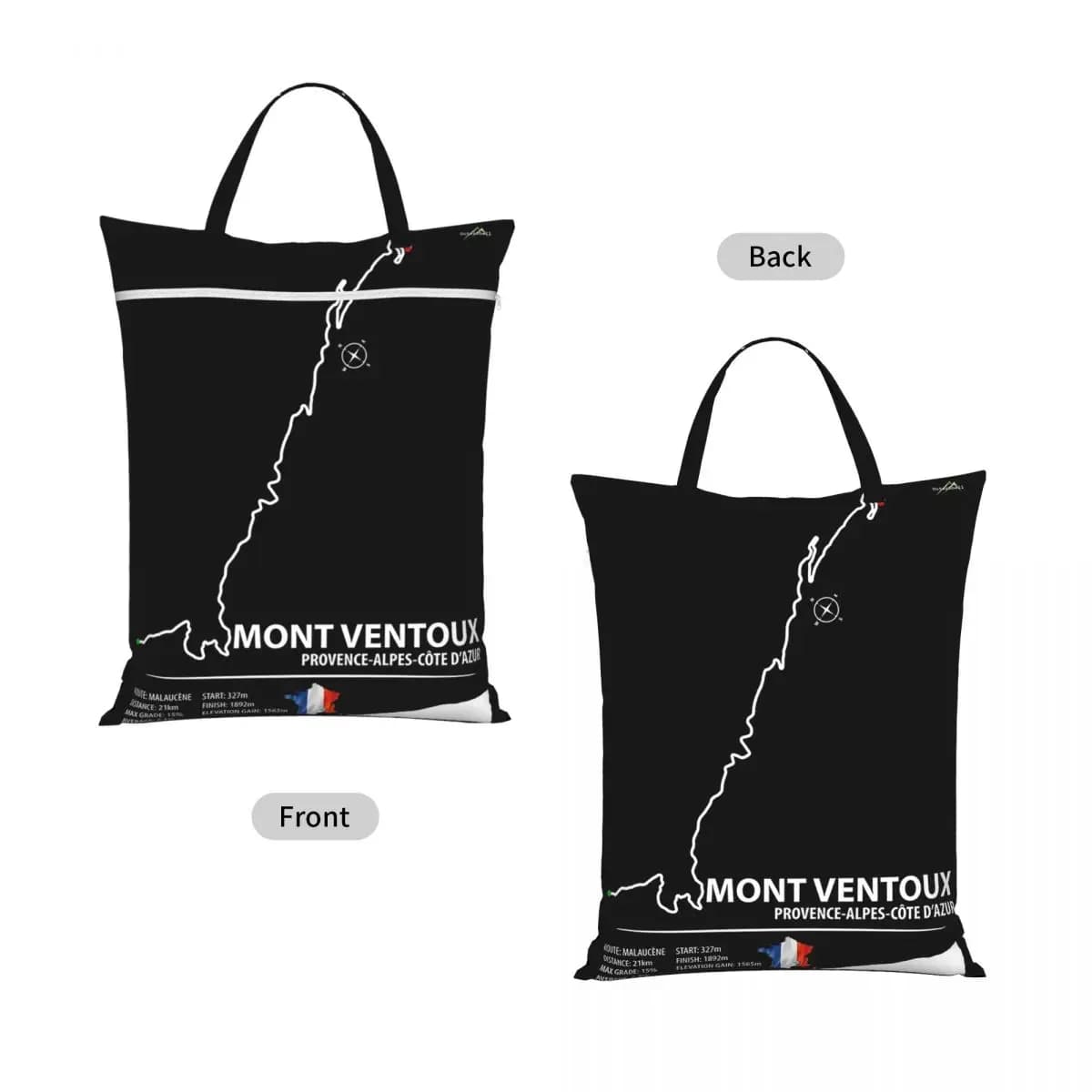 Mont Ventoux Travel Laundry Bag Waterproof Reusable Dirty Clothes Pouch Gym Yoga Vacation Washing Basket