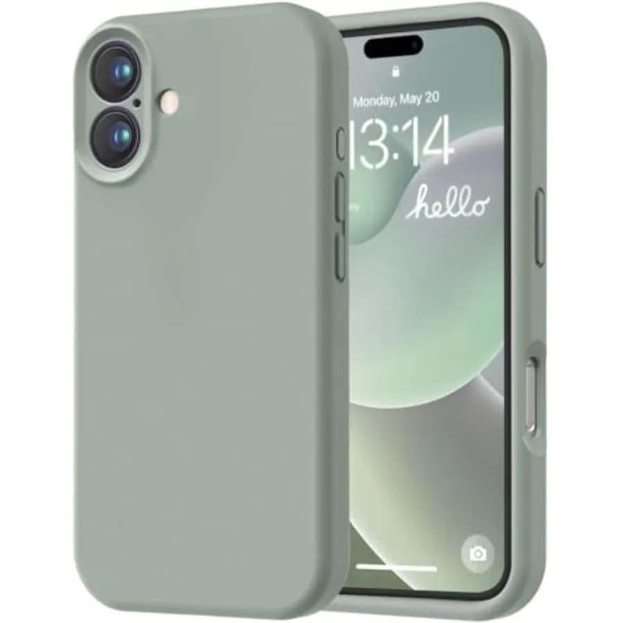 Designed for iPhone 16 Case, Premium Silicone with [Soft Anti-Scratch Microfiber Lining] Shockproof Protective Phone Case for H