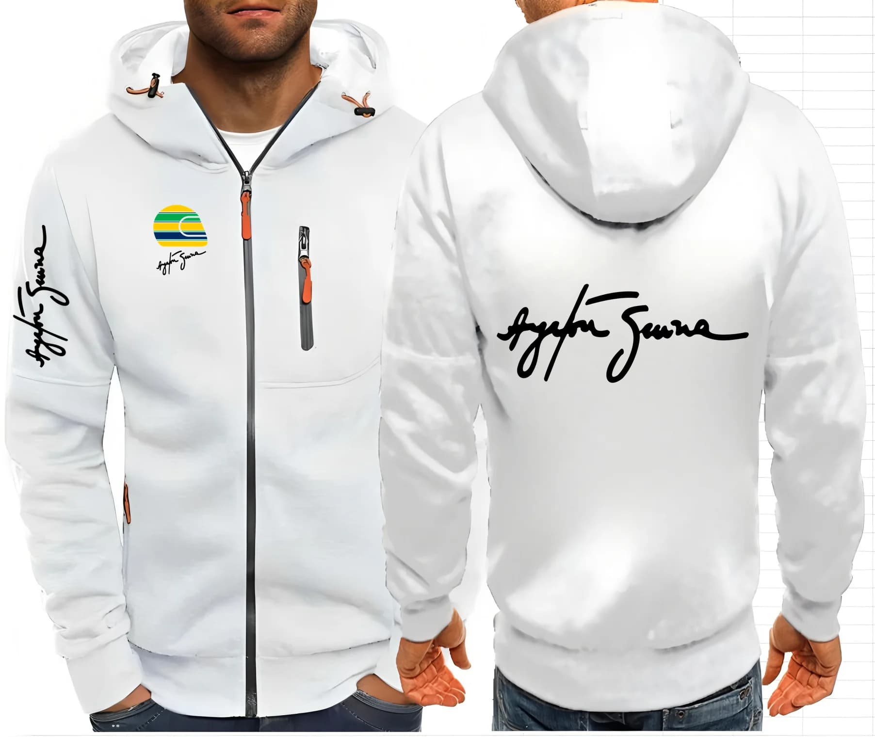 2025 Hero Ayrton Senna F1 Giacche da uomo Cappotti con cappuccio Felpe con cerniera casual Uomo Abbigliamento uomo Capispalla Felpe con cappuccio Giacca S-4XL