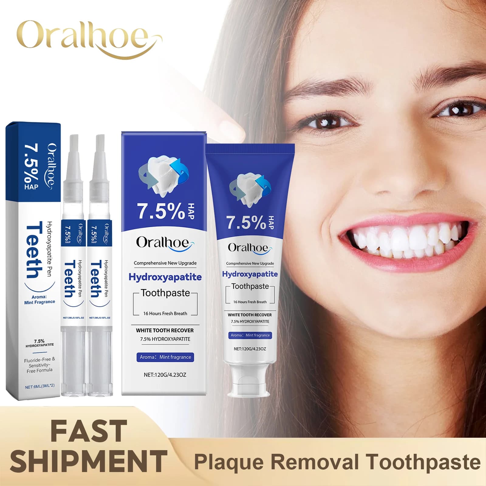 Hydroxyapatite Product for tooth care Dentifricio whitening Pen for repair of gums Tartarus Macchia Cool breath removal Dental illumination