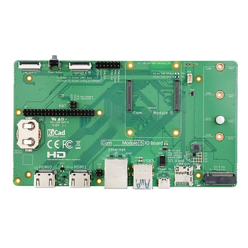 AY14 - Baseboard IO Card for Raspberry Pi CM5, Support for IO Raspberry Pi Compute Module 5, Compatible with M.2 NVMe SSD