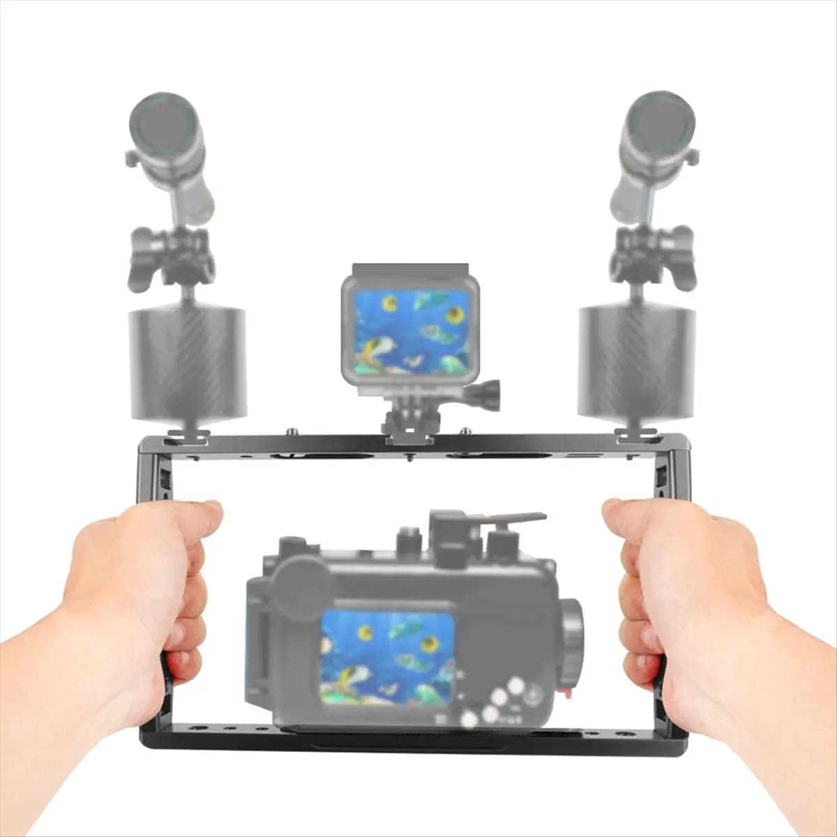 AAAE Handheld Grip Stabilizer Living Vlog Camera Cage Phone Video Rig Bracket for Action// for 13 12,B
