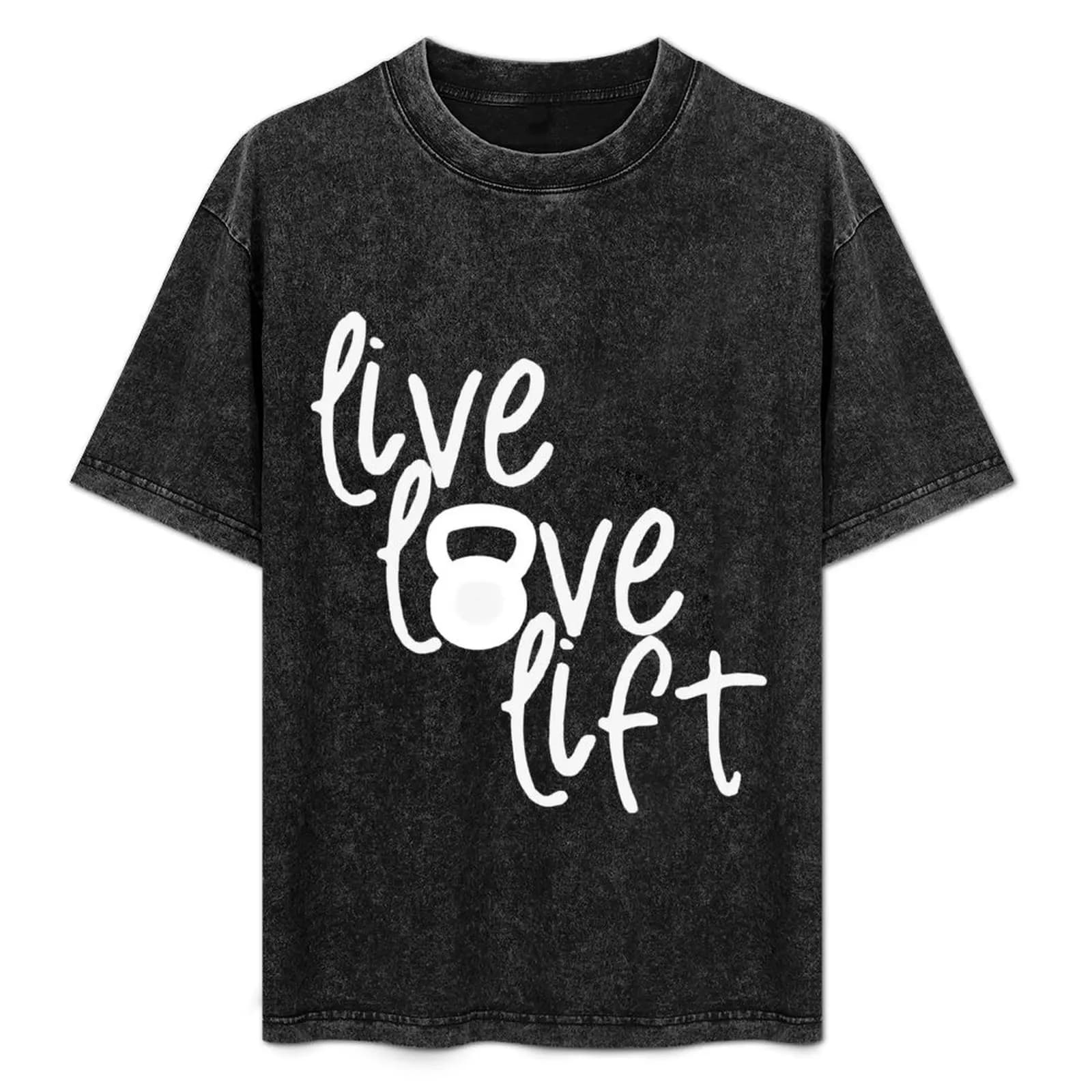 Live, Love, Lift - T-shirt Kettlebell, maglietta casual natalizia