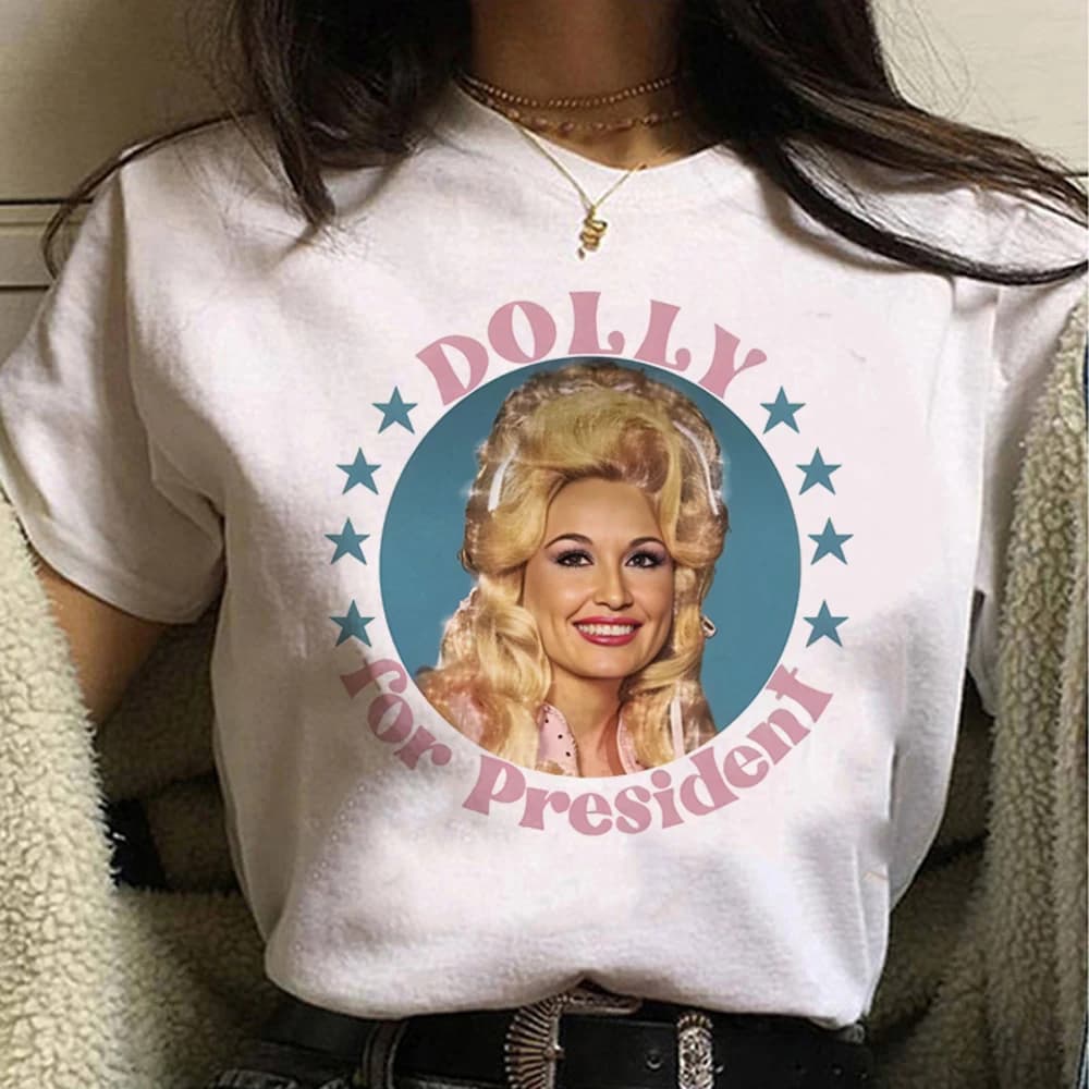 Dolly Parton top donna Y2K t shirt ragazza abbigliamento divertente